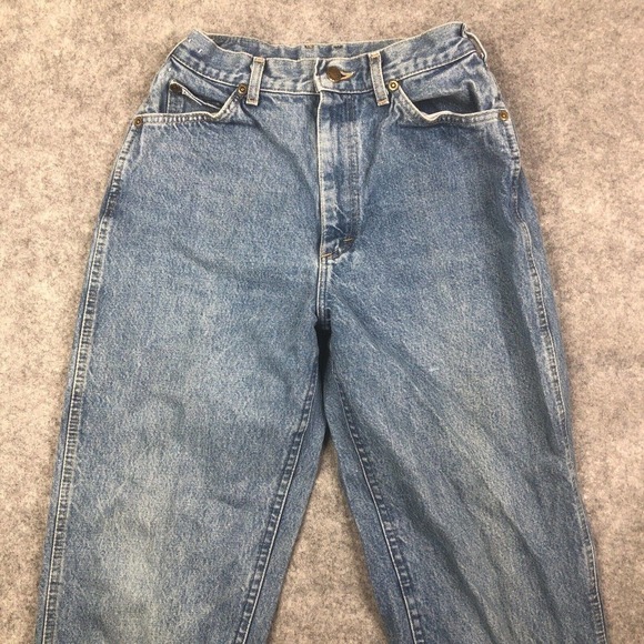 Vintage Lee Jeans Womens 9 Medium Blue High Waist 80s 90s USA Made Mom Denim - Picture 2 of 11